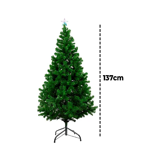 Arvore de Natal Com Pisca Pisca Led Colorido Estrela 137x14cm Loja Ammix