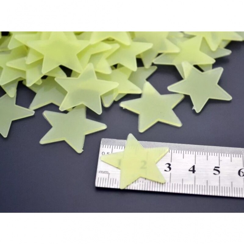 100 Stars Glow In The Dark 3d Pvc Fluorescent Luminous Wall Sticker For Bedroom Ceiling Loja Ammix