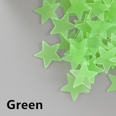100 Stars Glow In The Dark 3d Pvc Fluorescent Luminous Wall Sticker For Bedroom Ceiling Loja Ammix