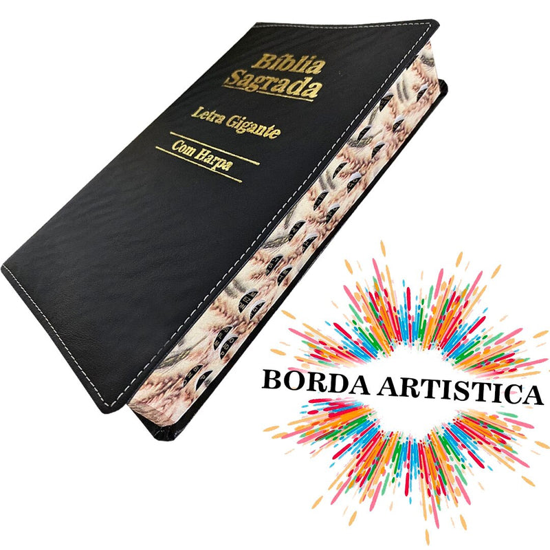 Kit 2 Bibles Holy Letter Giant C/ Harp-Luxury-Black and Pink - Tam - 14x21 cm Loja Ammix