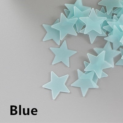 100 Stars Glow In The Dark 3d Pvc Fluorescent Luminous Wall Sticker For Bedroom Ceiling Loja Ammix