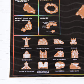 Mapa Raspadinha do Brasil com Bandeiras e principais destinos Brasileiros. - Loja Ammix