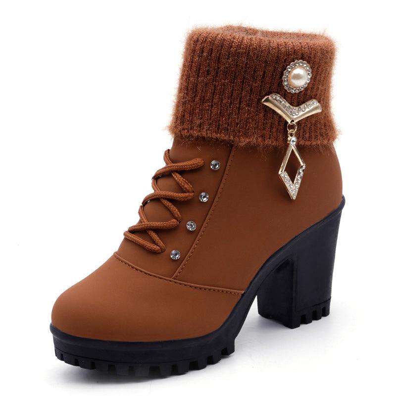 Women's Martin boots with wool and cashmere - Loja Ammix