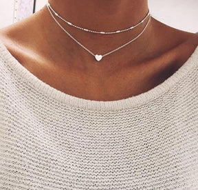 Double heart-shaped necklace - Loja Ammix