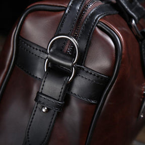 Men's shoulder bag crazy horse leather Messenger bag Korean version of the portable multi-function trend leisure diagonal package - Loja Ammix