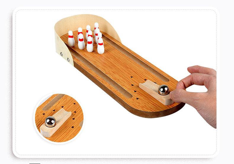 Wooden Mini Bowling Tabletop Game Leisure Decompression toys - Loja Ammix