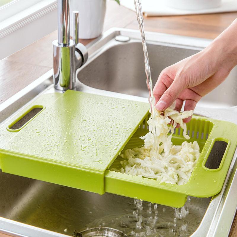 Sink drain cutting board & Plastic cutting board & Fruit plate kitchen tools - Loja Ammix
