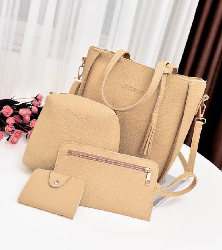 Women Bag Set Top-Handle Big Capacity Female Tassel Handbag Fashion Shoulder Bag Ladies PU Leather Crossbody Bag bolsas feminin - Loja Ammix