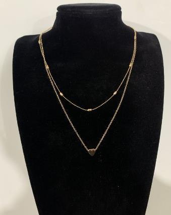 Double heart-shaped necklace - Loja Ammix