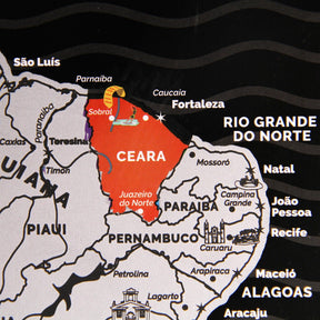 Mapa Raspadinha do Brasil com Bandeiras e principais destinos Brasileiros. - Loja Ammix
