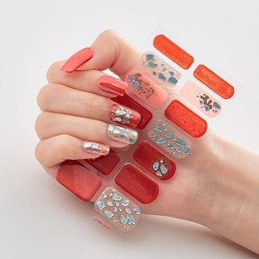 Four Sorts of Nail Stickers Fashion Nail Wraps Self Adhesive Manicure Decoracion Nail Strips Nail Sticker Set Nail Art - Loja Ammix
