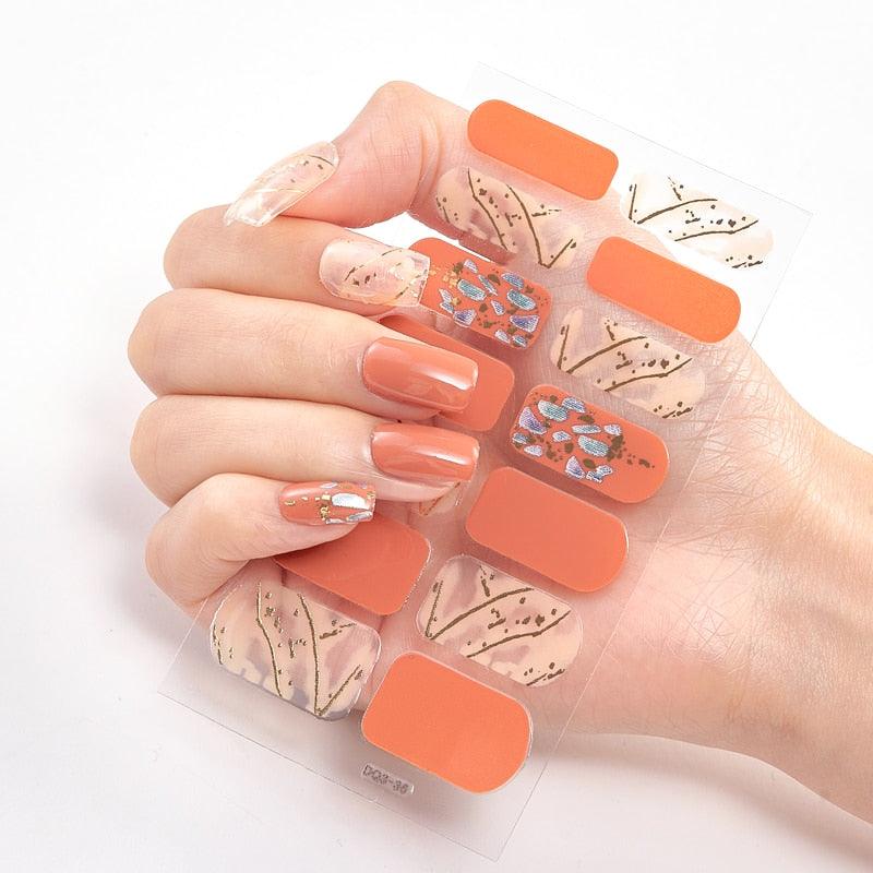 Four Sorts of Nail Stickers Fashion Nail Wraps Self Adhesive Manicure Decoracion Nail Strips Nail Sticker Set Nail Art - Loja Ammix