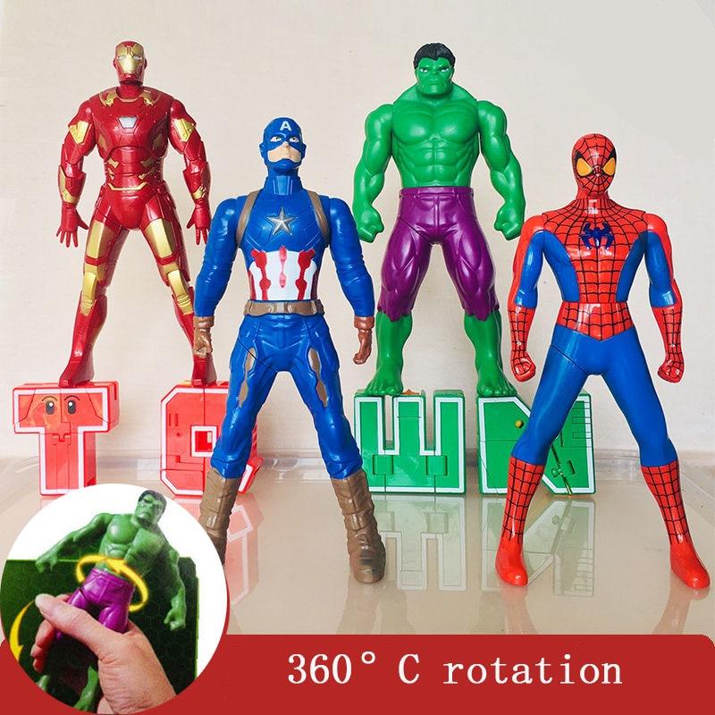 18Cm Marvel Spiderman Hulk Ironman Anime Figure Action Toy Christmas Gift Pvc Movable Joints Rotatable Doll Collection Model - Loja Ammix