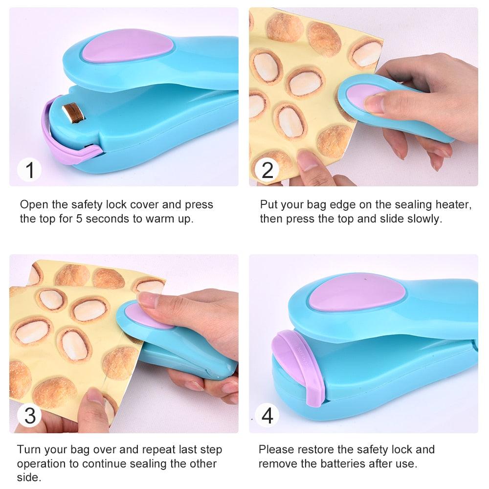 Kitchen Accessories Tools Mini Portable Food Clip Heat Sealing Machine Sealer Home Snack Bag Sealer Kitchen Utensils Gadget Item - Loja Ammix