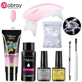 Mobray Poly Nail Gel Set 6W LED Lamp Full Manicure Set Quick Extension Nail Kit Gel Building Poly UV Gels Set For Nails Tool Kit - Loja Ammix