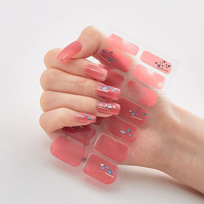 Four Sorts of Nail Stickers Fashion Nail Wraps Self Adhesive Manicure Decoracion Nail Strips Nail Sticker Set Nail Art - Loja Ammix