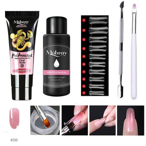 Mobray Poly Nail Gel Set 6W LED Lamp Full Manicure Set Quick Extension Nail Kit Gel Building Poly UV Gels Set For Nails Tool Kit - Loja Ammix