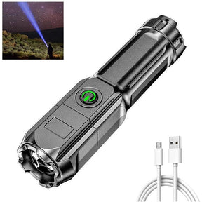 Flashlight Strong Light Rechargeable Zoom Giant Bright Xenon Special Forces Home Outdoor Portable Led Luminous Flashlight - Loja Ammix