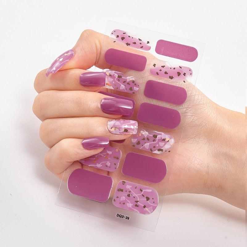 Four Sorts of Nail Stickers Fashion Nail Wraps Self Adhesive Manicure Decoracion Nail Strips Nail Sticker Set Nail Art - Loja Ammix