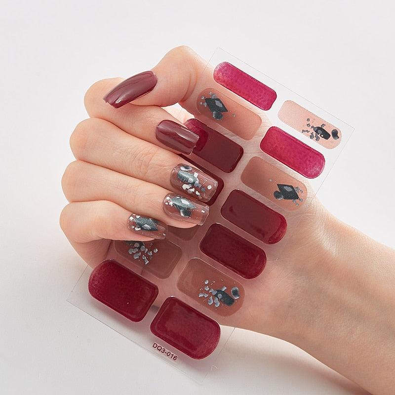 Four Sorts of Nail Stickers Fashion Nail Wraps Self Adhesive Manicure Decoracion Nail Strips Nail Sticker Set Nail Art - Loja Ammix