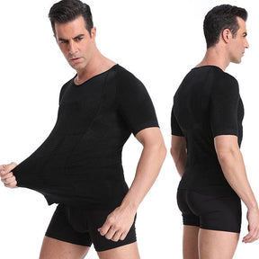 Camiseta Masculina de Tonificação Corporal Modeladora Postura - Loja Ammix