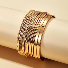 Tocona Punk Gold Color Bracelets for Women Trendy Alloy Metal Bangle Bohemian Jewelry Accessories Gift Wholesale 15165 - Loja Ammix