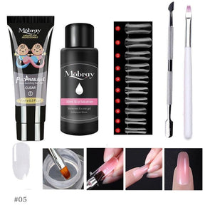 Mobray Poly Nail Gel Set 6W LED Lamp Full Manicure Set Quick Extension Nail Kit Gel Building Poly UV Gels Set For Nails Tool Kit - Loja Ammix