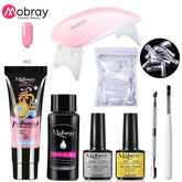 Mobray Poly Nail Gel Set 6W LED Lamp Full Manicure Set Quick Extension Nail Kit Gel Building Poly UV Gels Set For Nails Tool Kit - Loja Ammix