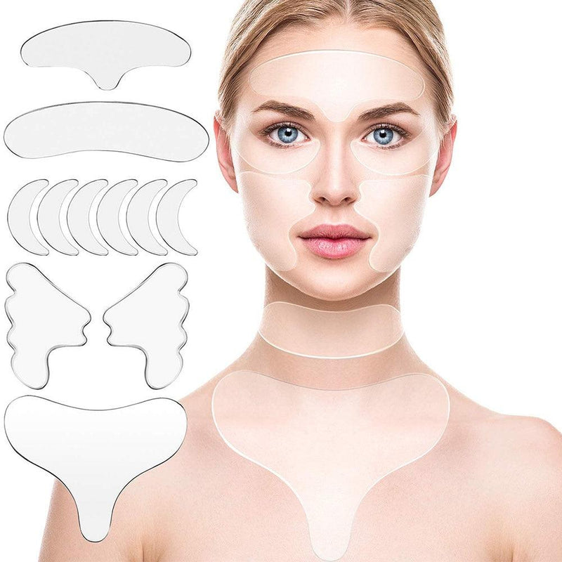 Women Reusable Silicone Wrinkle Removal Sticker Face Forehead Neck Eye Sticker Pad Anti Wrinkle Aging Skin Lifting Care Patch - Loja Ammix
