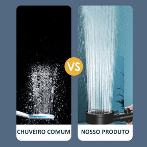 Shower Head Water Saving Black 5 Mode Adjustable High Pressure Shower One-key Stop Water Massage Eco Shower Bathroom Accessories - Loja Ammix