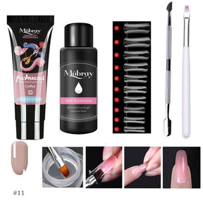 Mobray Poly Nail Gel Set 6W LED Lamp Full Manicure Set Quick Extension Nail Kit Gel Building Poly UV Gels Set For Nails Tool Kit - Loja Ammix