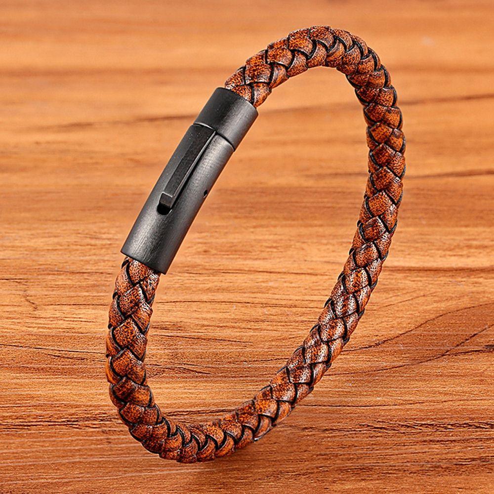 Pulseira de Couro Masculina Simples - Loja Ammix