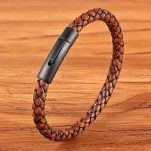 Pulseira de Couro Masculina Simples - Loja Ammix