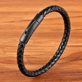 Pulseira de Couro Masculina Simples - Loja Ammix
