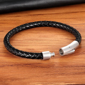Pulseira de Couro Masculina Simples - Loja Ammix