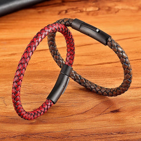 Pulseira de Couro Masculina Simples - Loja Ammix