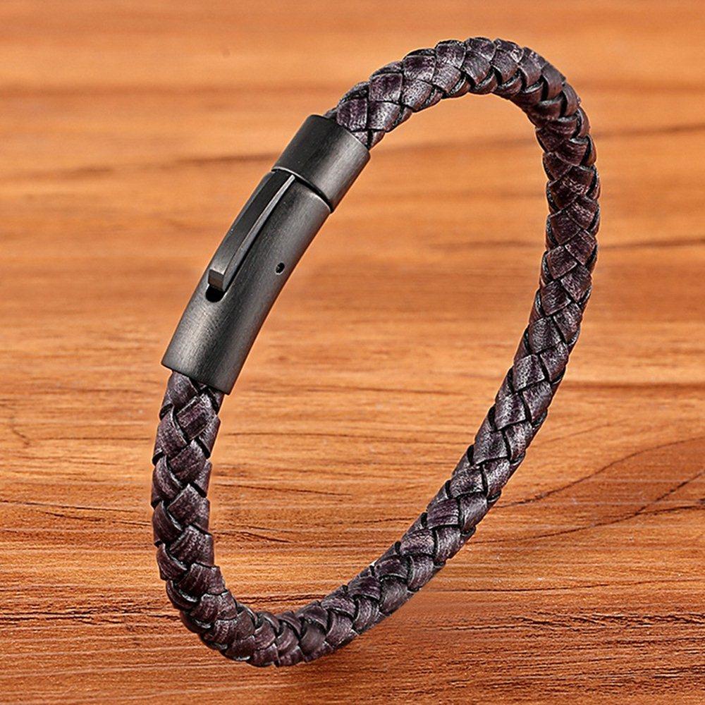 Pulseira de Couro Masculina Simples - Loja Ammix
