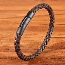 Pulseira de Couro Masculina Simples - Loja Ammix