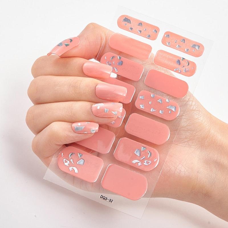 Four Sorts of Nail Stickers Fashion Nail Wraps Self Adhesive Manicure Decoracion Nail Strips Nail Sticker Set Nail Art - Loja Ammix