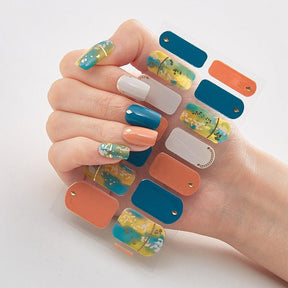 Four Sorts of Nail Stickers Fashion Nail Wraps Self Adhesive Manicure Decoracion Nail Strips Nail Sticker Set Nail Art - Loja Ammix