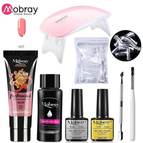 Mobray Poly Nail Gel Set 6W LED Lamp Full Manicure Set Quick Extension Nail Kit Gel Building Poly UV Gels Set For Nails Tool Kit - Loja Ammix