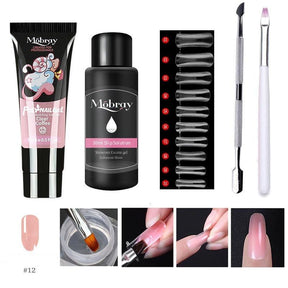 Mobray Poly Nail Gel Set 6W LED Lamp Full Manicure Set Quick Extension Nail Kit Gel Building Poly UV Gels Set For Nails Tool Kit - Loja Ammix