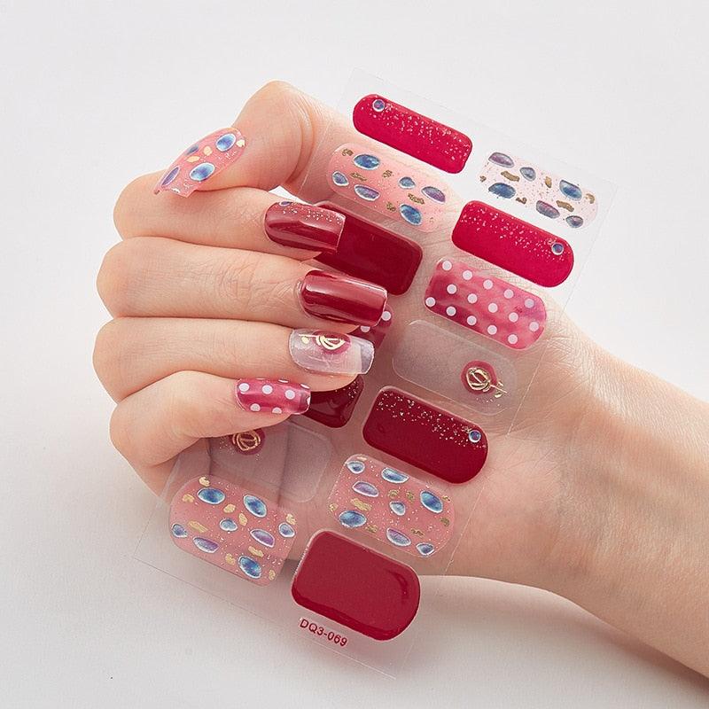 Four Sorts of Nail Stickers Fashion Nail Wraps Self Adhesive Manicure Decoracion Nail Strips Nail Sticker Set Nail Art - Loja Ammix