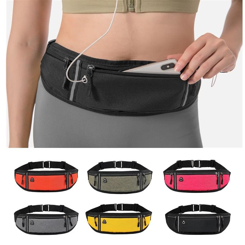 Professional Running Waist Bag Sports Belt Pouch Mobile Phone Case Men Women Hidden Pouch Gym SportsBags Running Belt Waist Pack - Loja Ammix