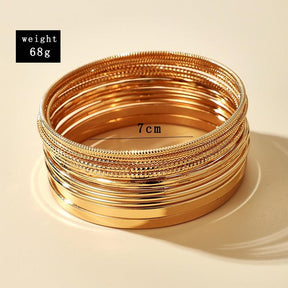 Tocona Punk Gold Color Bracelets for Women Trendy Alloy Metal Bangle Bohemian Jewelry Accessories Gift Wholesale 15165 - Loja Ammix