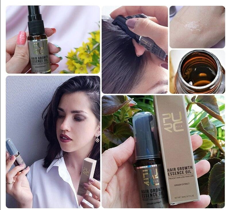 PURC Hair Growth Serum Oils Fast Hair Growth Products Hair &amp; Scalp Treatments for Thinning Beauty Hair Care Men Women 20ml - Loja Ammix