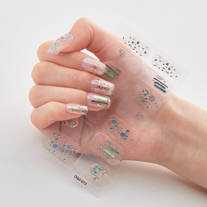 Four Sorts of Nail Stickers Fashion Nail Wraps Self Adhesive Manicure Decoracion Nail Strips Nail Sticker Set Nail Art - Loja Ammix