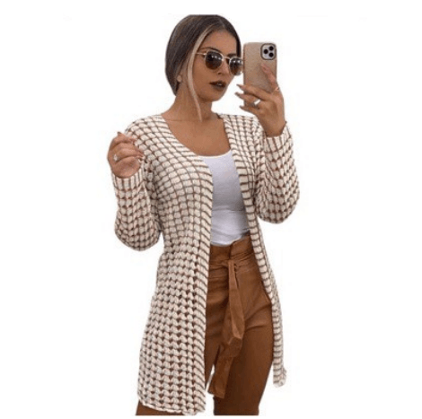 Kimono Sobretudo Feminino Luxo Tricô - Loja Ammix