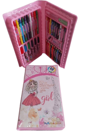 Kit Material Escolar Mix Estojo Infantil Para Pintura Maleta Com 48 Peças - Loja Ammix