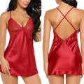 Women&#39;s Sexy Lace Satin Nightdress Women&#39;s Lingerie Pajamas Set Babydoll Sexy Costumes Erotic Hot Dresses Exotic Pajamas - Loja Ammix